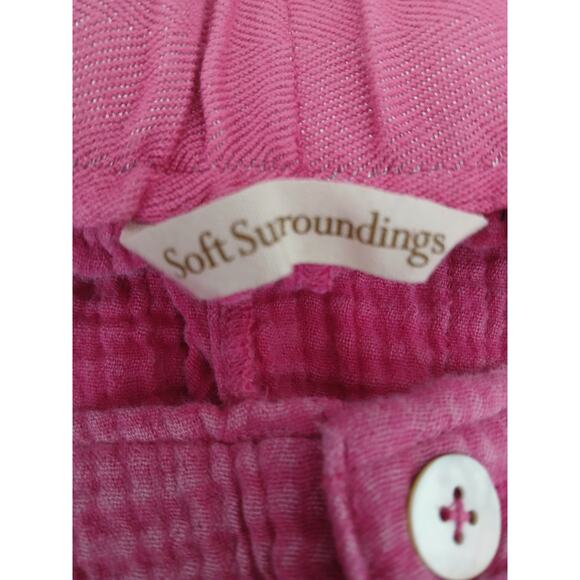 Soft Suroundings Pink Shorts w/Pockets Elastic Waist Made in India S - Picture 11 of 13